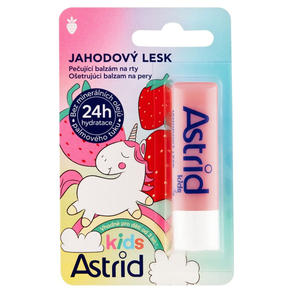 Obrázek 1 pro produkt Astrid Kids pečující balzám na rty jahodový lesk 4,8g