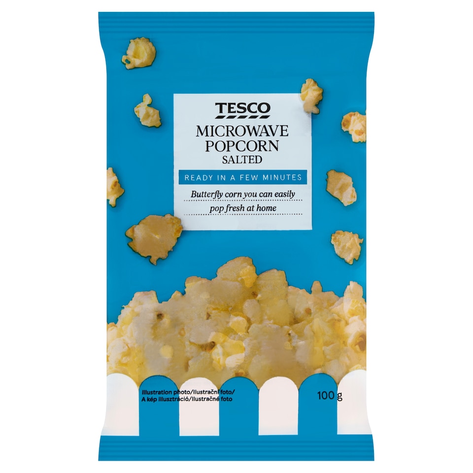 Tesco sós, mikrohullámú sütőben elkészíthető pattogatni való kukorica 100 g