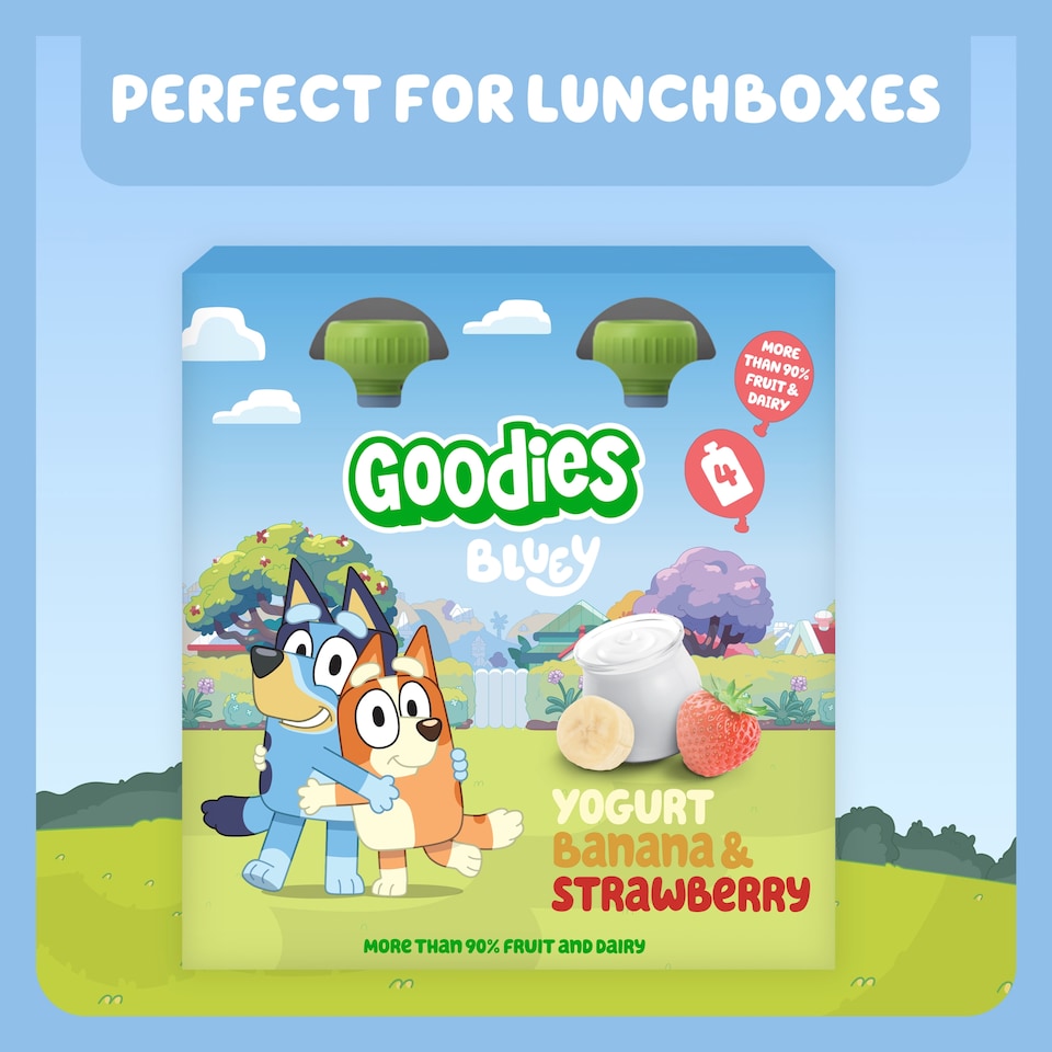 image 1 of Goodies Bluey Yogurt Banana & Strawberry Pouch 4x100g
