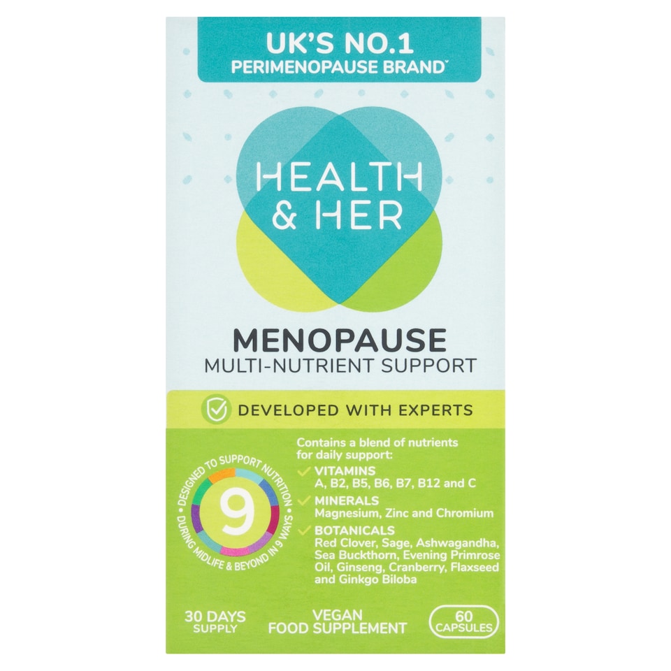 Health & Her Menopause Supplement 60 Capsules