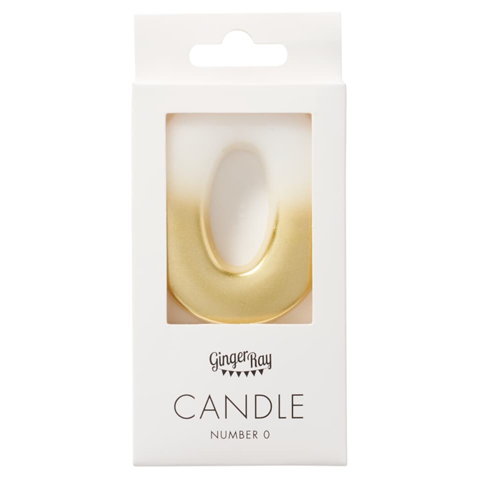 image 1 of Ginger Ray Shimmer Gold Number 0 Candle