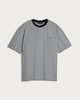 image 4 of F&F Pure Cotton Heavyweight Stripe Print T-Shirt in Grey Marl
