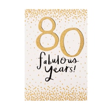 Inkdrops Birthday Card 80 Fabulous Years!
