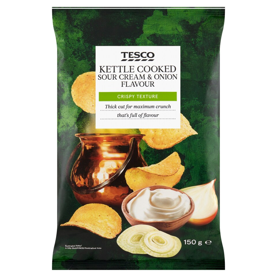 Tesco hagymás-tejfölös ízű burgonyachips 150 g