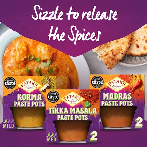 Pataks Indian Madras Curry Paste Pots 2X70g - Tesco Groceries
