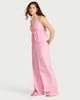 image 1 of OH ME OH MY Pure Cotton Poplin Striped Trousers in Pink