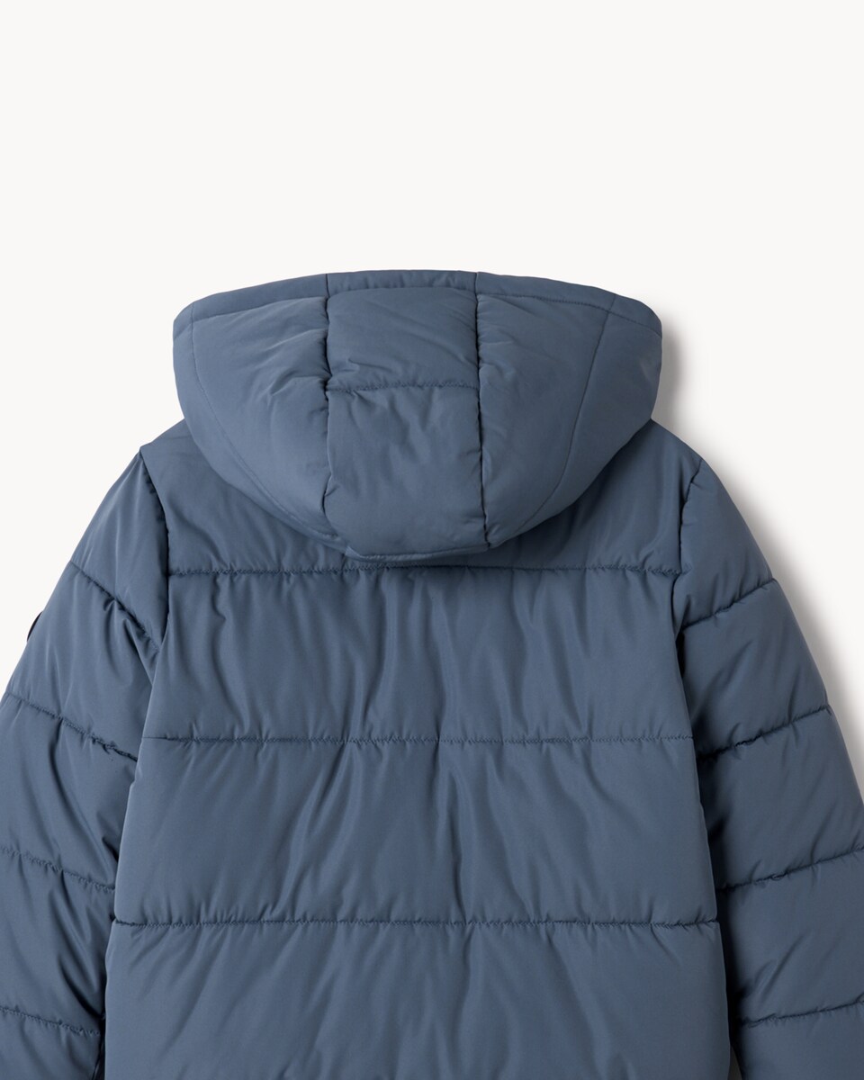 image 1 of F&F Boys Longline Padded Coat in Blue
