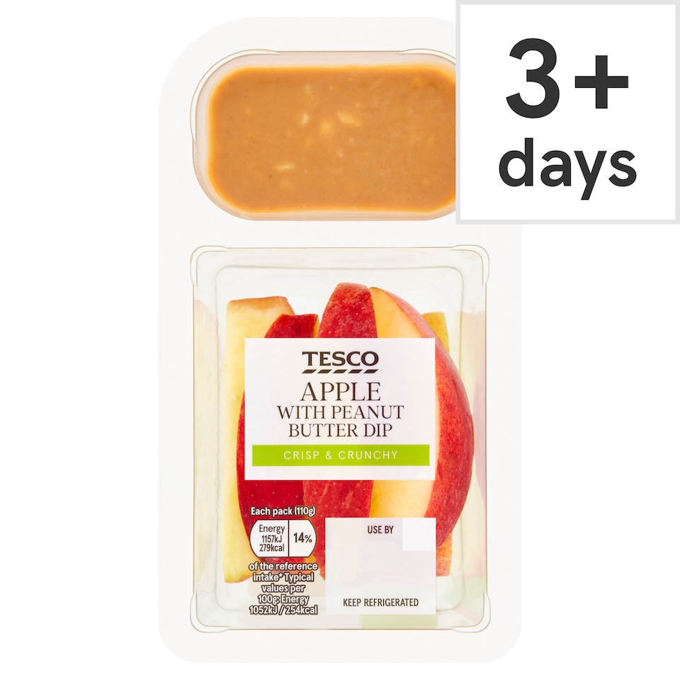 Tesco Apple With Peanut Butter Dip 110G