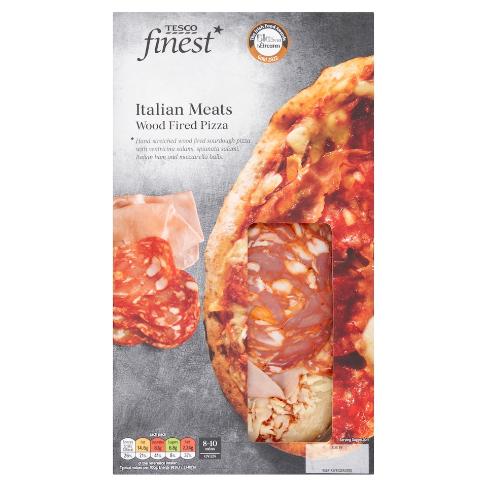 Tesco Finest Italian Meats Wood Fired Pizza 239G
