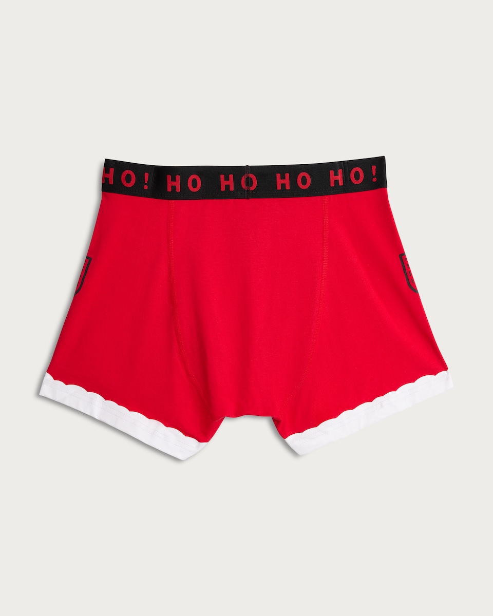 image 1 of F&F Cotton Rich Team Santa Ho Ho Ho Trunks in Multi