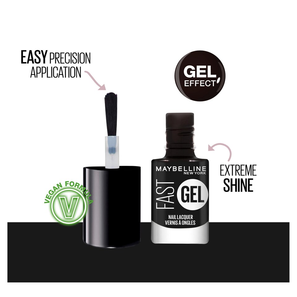 image 1 of Maybelline Fast Gel Nail Lacquer Blackout 6.7Ml