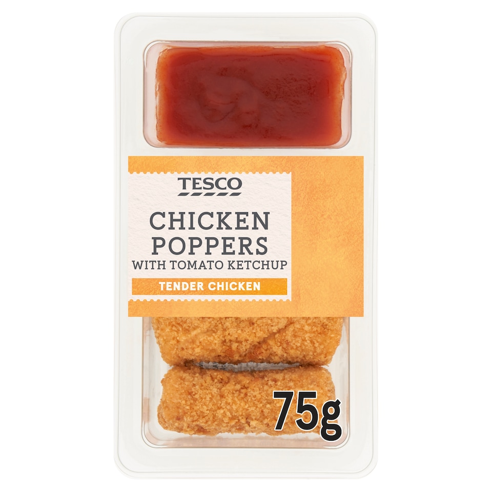 Tesco Chicken Poppers With Tomato Ketchup 75g