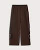 image 4 of F&F Cotton Rich Embroidered Wide Leg Co-ord Beach Trousers in Brown