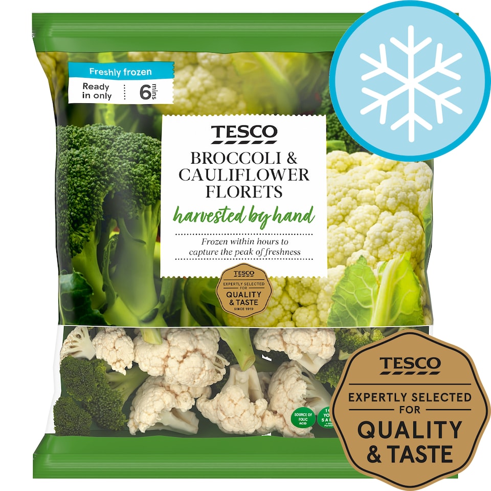 Tesco Broccoli & Cauliflower Floret Mix 900G