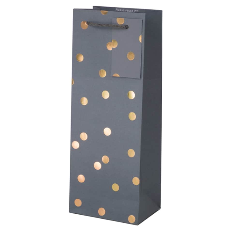 T. Grey and Gold Spot bottle bag
