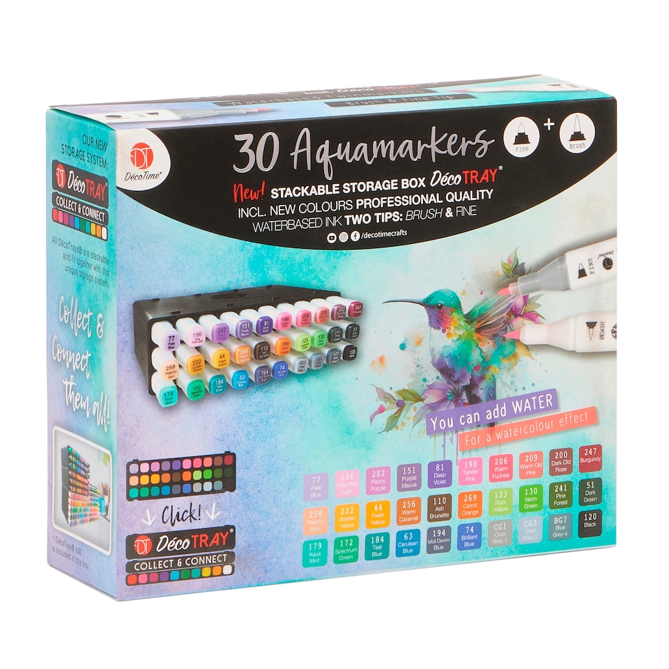 image 1 of Deco Time Aqua Markers In Deco Tray X30