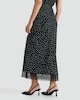 image 4 of F&F Lace Hem Polka Dot Midi Skirt in Multi Black