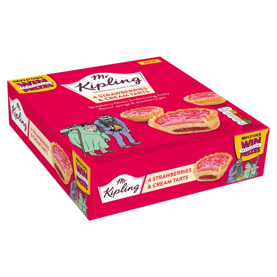 image 1 of Mr Kipling Strawberries & Cream Cake Tarts 4 pack