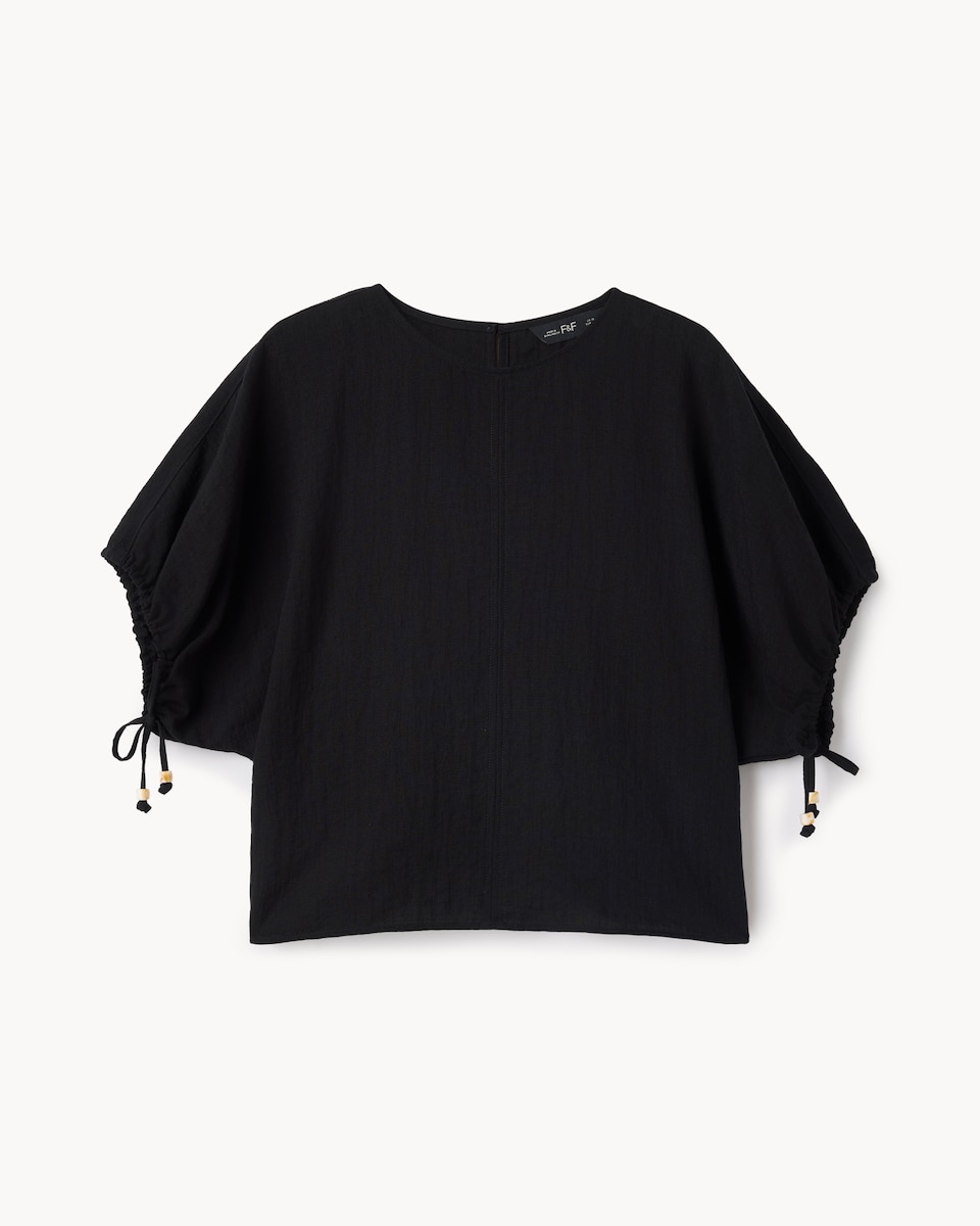 image 1 of F&F Textured Batwing Top in Black