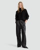 image 1 of The F&F Edit Faux Leather Wide Leg Drawstring Trousers in Chocolate