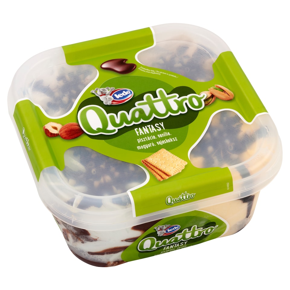 image 1 of Ledo Quattro Fantasy Pistachio, Vanilla, Peanut Butter Cookie Ice Cream 1650 ml