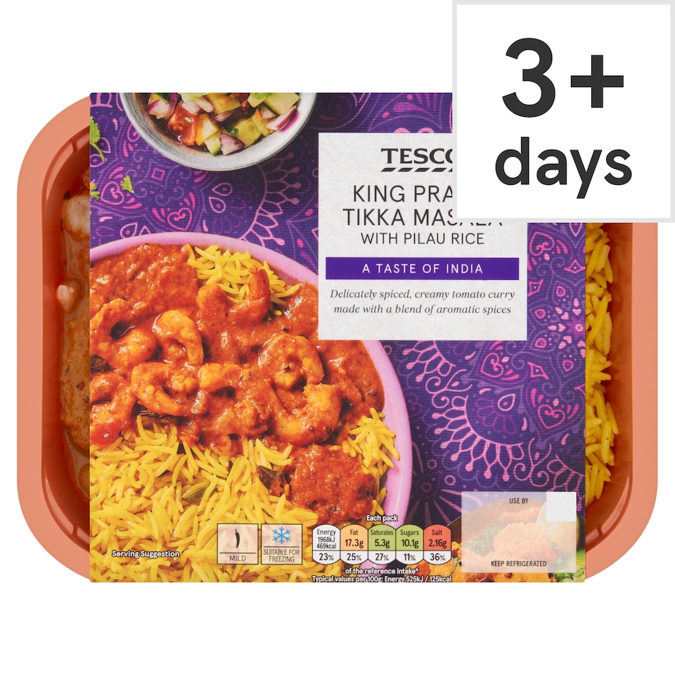 Tesco King Prawn Tikka Masala & Pilau Rice 400G
