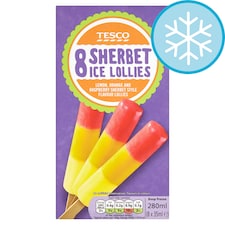 Tesco 8 Sherbet Ice Lollies 280Ml
