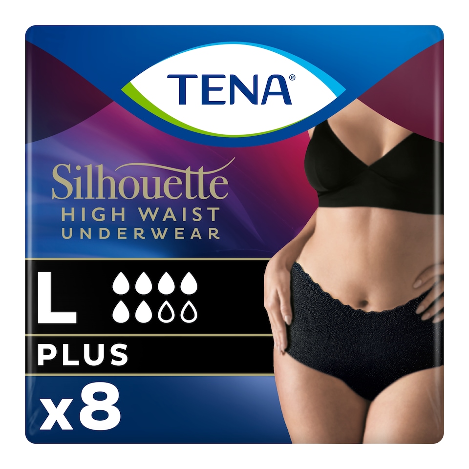 image 1 of TENA Silhouette Incontinence Pants Black Large 8 Pack