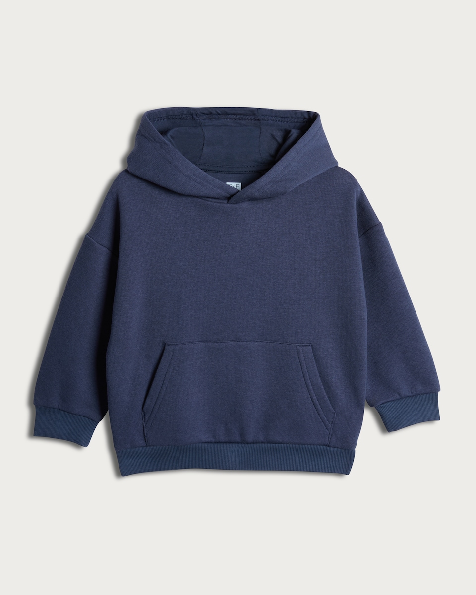 F&F Boys Cotton Rich Kangaroo Pocket Hoodie in Navy