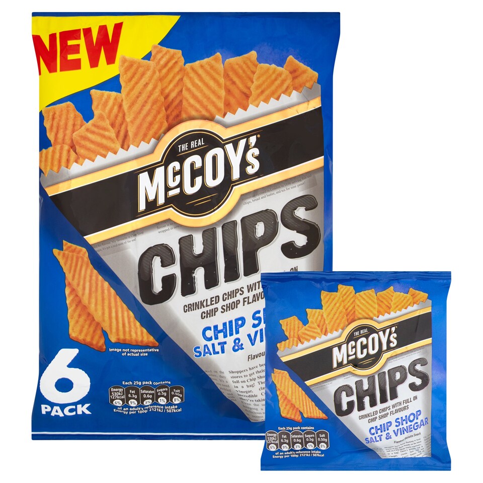 image 1 of McCoys Chip Shop Slt & Vngr Crisp 6x25g