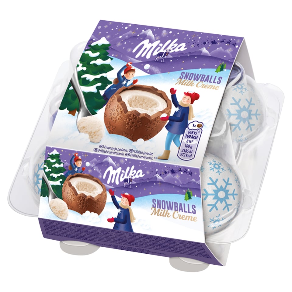 Milka Milk Chocolate Made Using Alpine Milk With Milky Cream Filling 4 X 28 G (112 G)