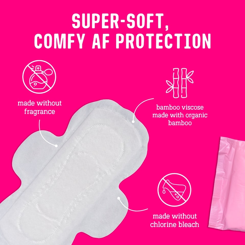 image 1 of Flo Bamboo Day Period Pads with Wings 16 Pads