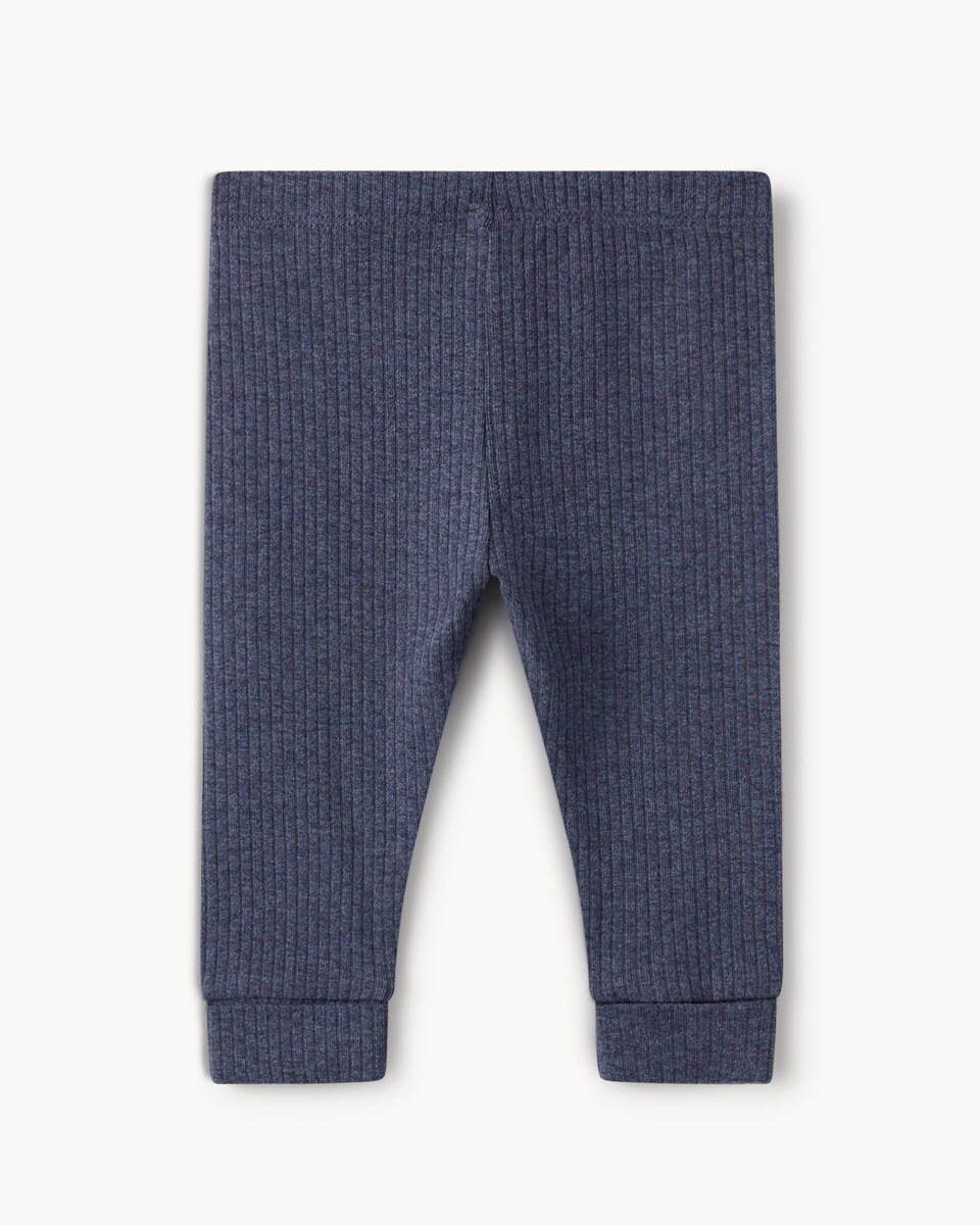 image 1 of F&F Baby 3-Pack Cotton Rich Printed Leggings in Blue