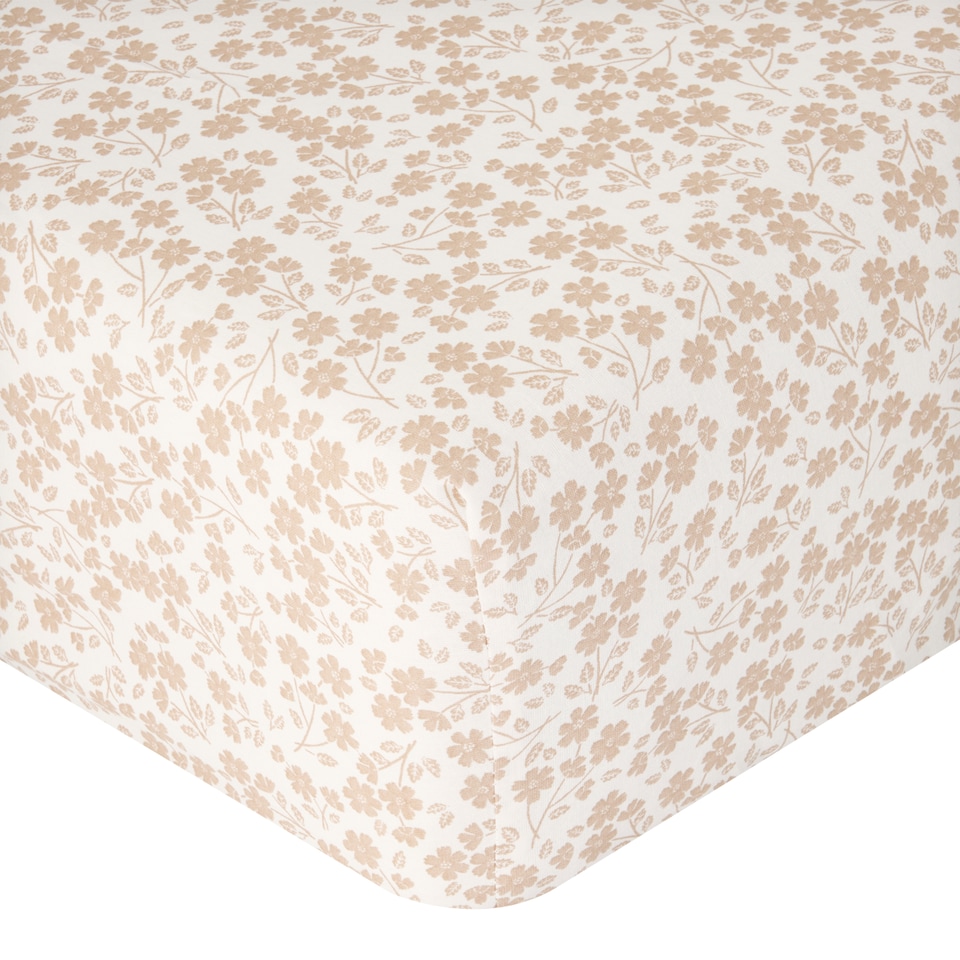F&F Home Natural Ditsy Poly Cotton Fitted Sheet King