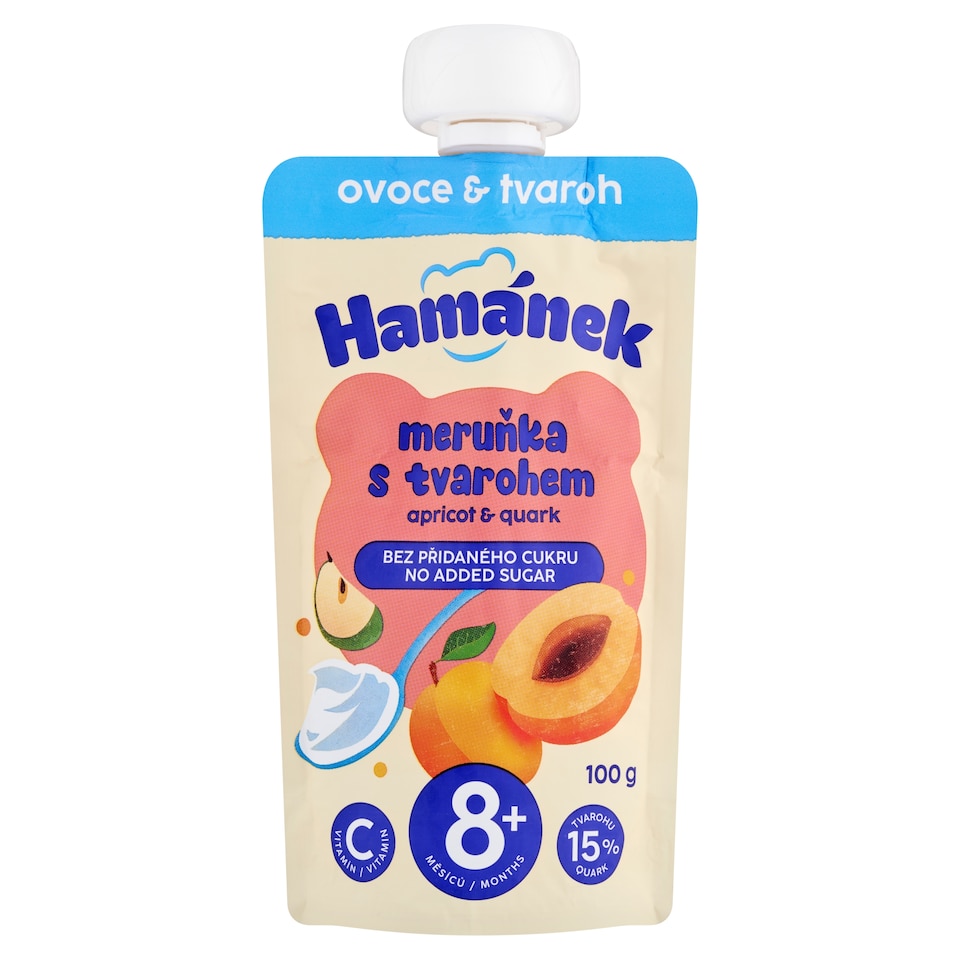 Hamánek alma, sárgabarackkal és túróval bébiétel 8 hónapos kortól 100 g