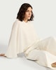 image 2 of F&F Lyocell Rich Textured Ruffle Cape Blouse in Cream