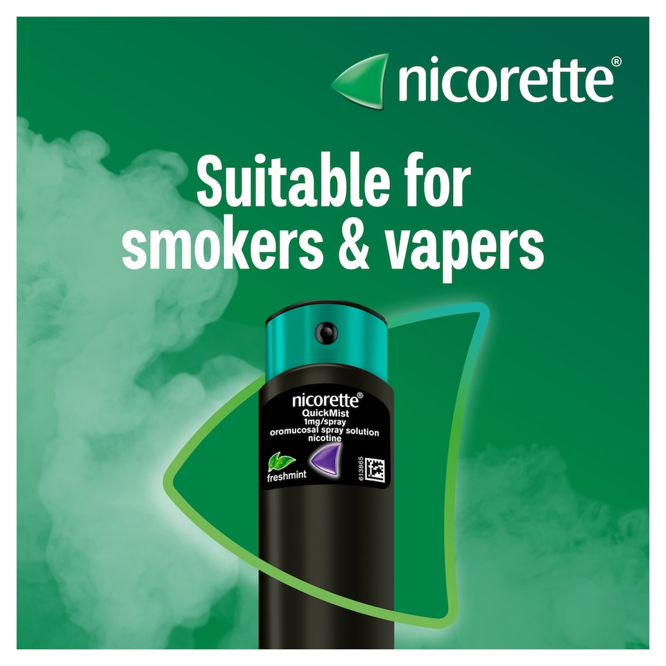 image 1 of Nicorette QuickMist Duo Nicotine Mouthspray - Freshmint 2 x 150 sprays 1mg