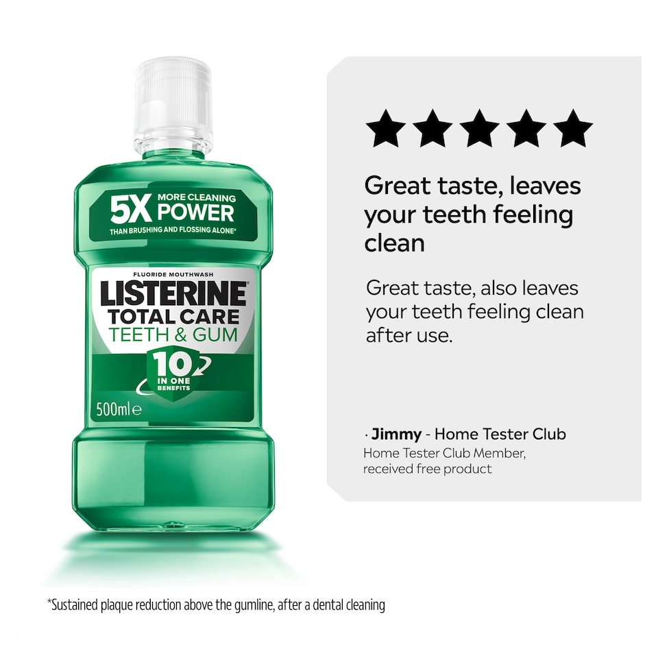 image 1 of Listerine Total Care Teeth and Gum Fresh Mint Mouthwash 500ml