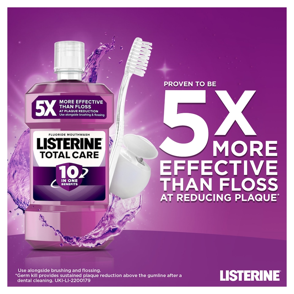image 1 of Listerine Total Care 10-in-1 Benefit Clean Mint Mouthwash 500ml
