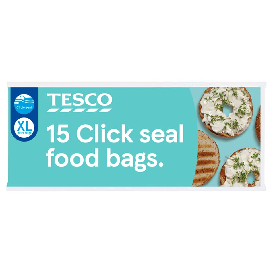 Tesco Extra Large Click Seal Food Bags 15 Pack