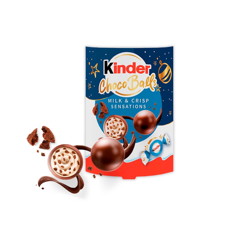 image 1 of Kinder Milk Chocolate Crisp Choco Balls 90g