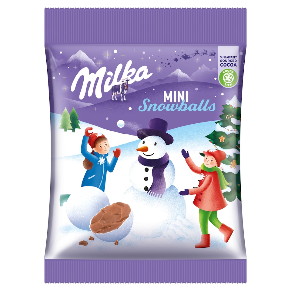 Milka Mini Snowballs Milk Chocolate Dragees Made from Alpine Milk 100 g