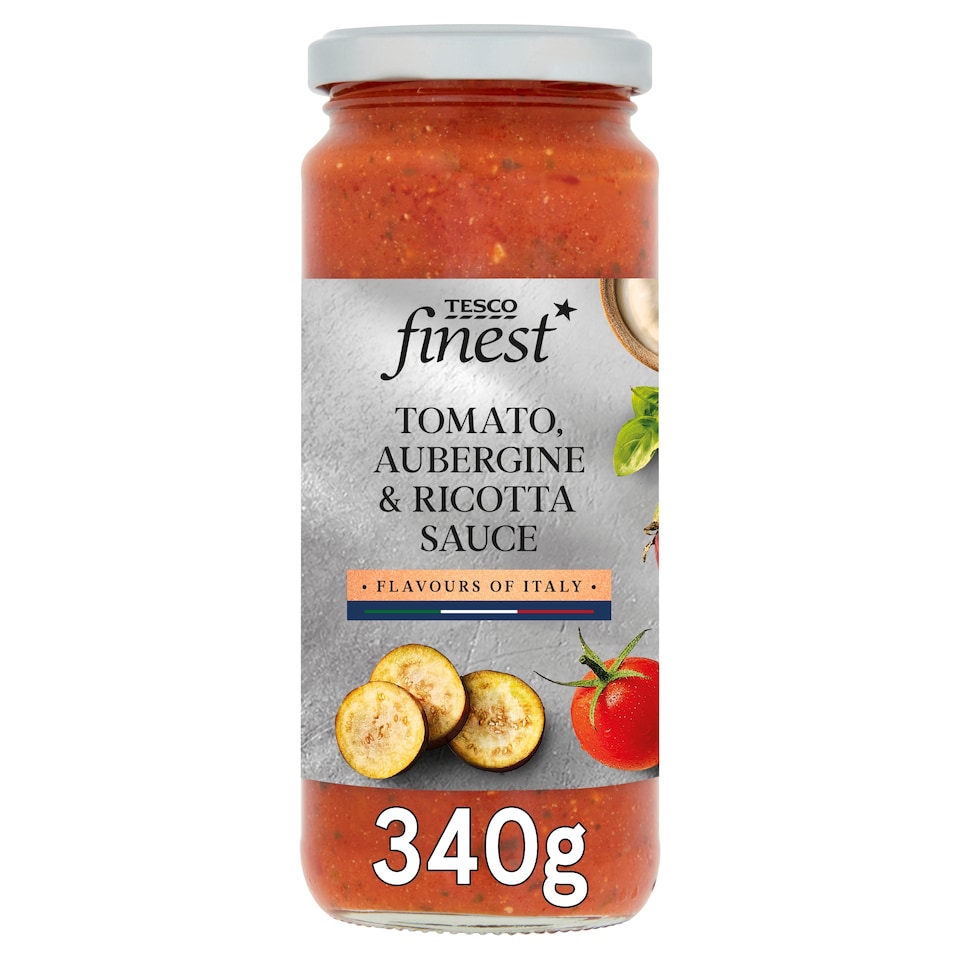 Tesco Finest Tomato, Aubergine & Ricotta Pasta Sauce 340G