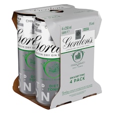 Gordon's Gin & Slimline Tonic Can 5% Vol 4x250ml
