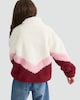 image 3 of F&F Girls Borg Chevron Half Zip Jumper in Burgundy