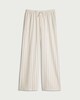 image 4 of F&F Textured Striped Wide Leg Drawstring Trousers in Cream