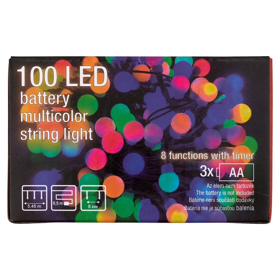 image 1 of Snow Meister SM2751 100 LED Multicolor Battery String Light 5,45 m