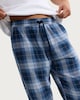 image 1 of F&F Pure Cotton Brushed Check Print Pyjama Bottoms in Navy