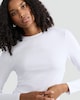image 2 of F&F Cotton Rich Crew Neck Long Sleeved Top in White