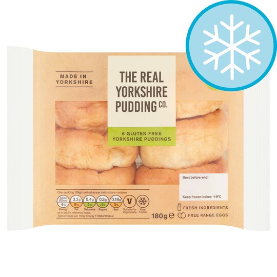 The Real Yorkshire Pudding Co. 6 Gluten Free Yorkshire Puddings 180G